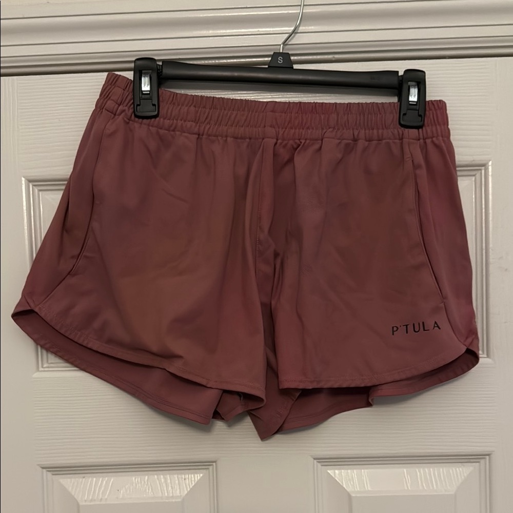 P'tula Pink Athletic Shorts with Elastic Waistband